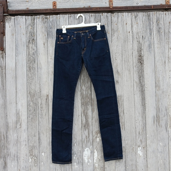Ralph Lauren Double RL Denim - Double‎ RRL Ralph Lauren Jeans Womens 27X33 Skinny Fit Selvage Darkwash Low Rise